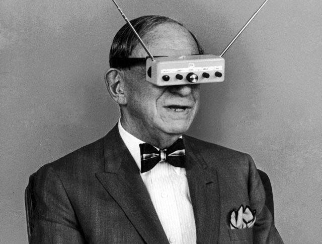  Hugo Gernsback and his 1963 portable television.